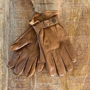 GATES Men Brown Leather Gloves with Thinsulate Lining